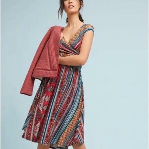 Anthropologie Maeve Tamera Jersey Knit Wrap Dress Size large (12-14)